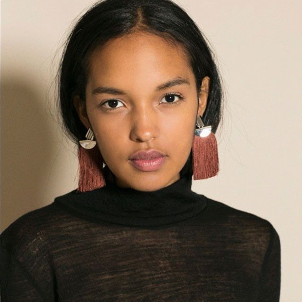 Lizzie Fortunato crater earrings in oxblood